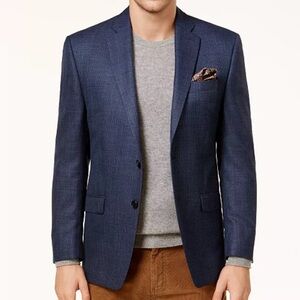 Lauren Ralph Lauren Men's Navy Blazer Macy’s 42S houndstooth sport coat suit
